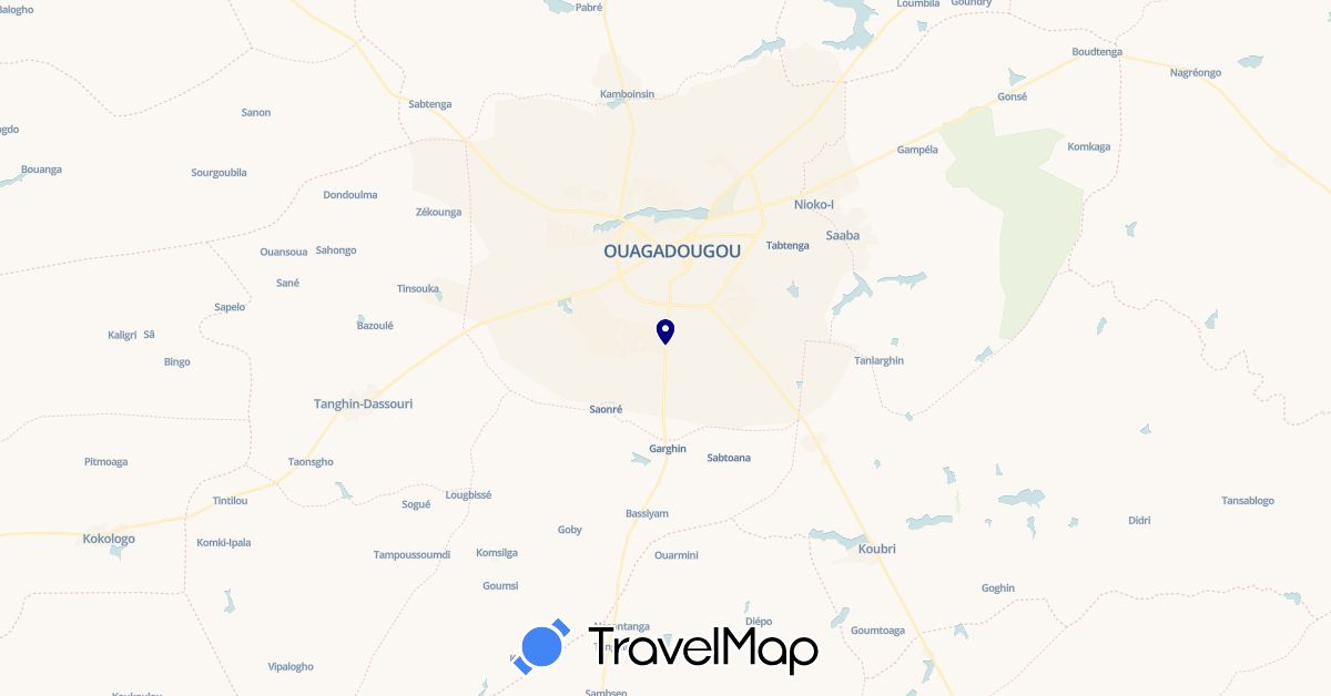 TravelMap itinerary: driving in Burkina Faso (Africa)